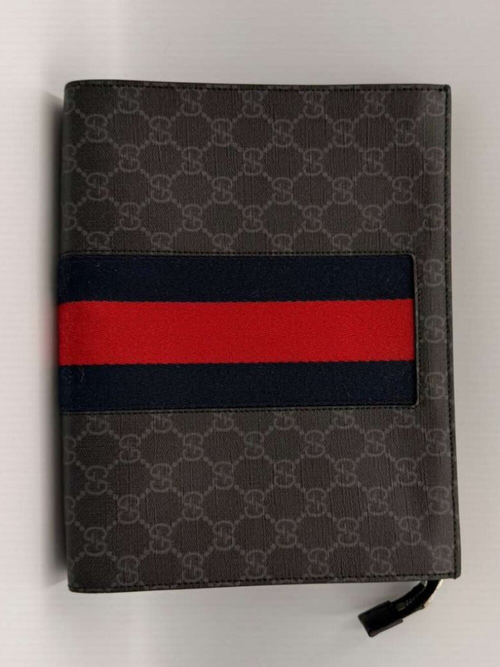 Gucci GG Supreme Web Pouch — Black/Grey
